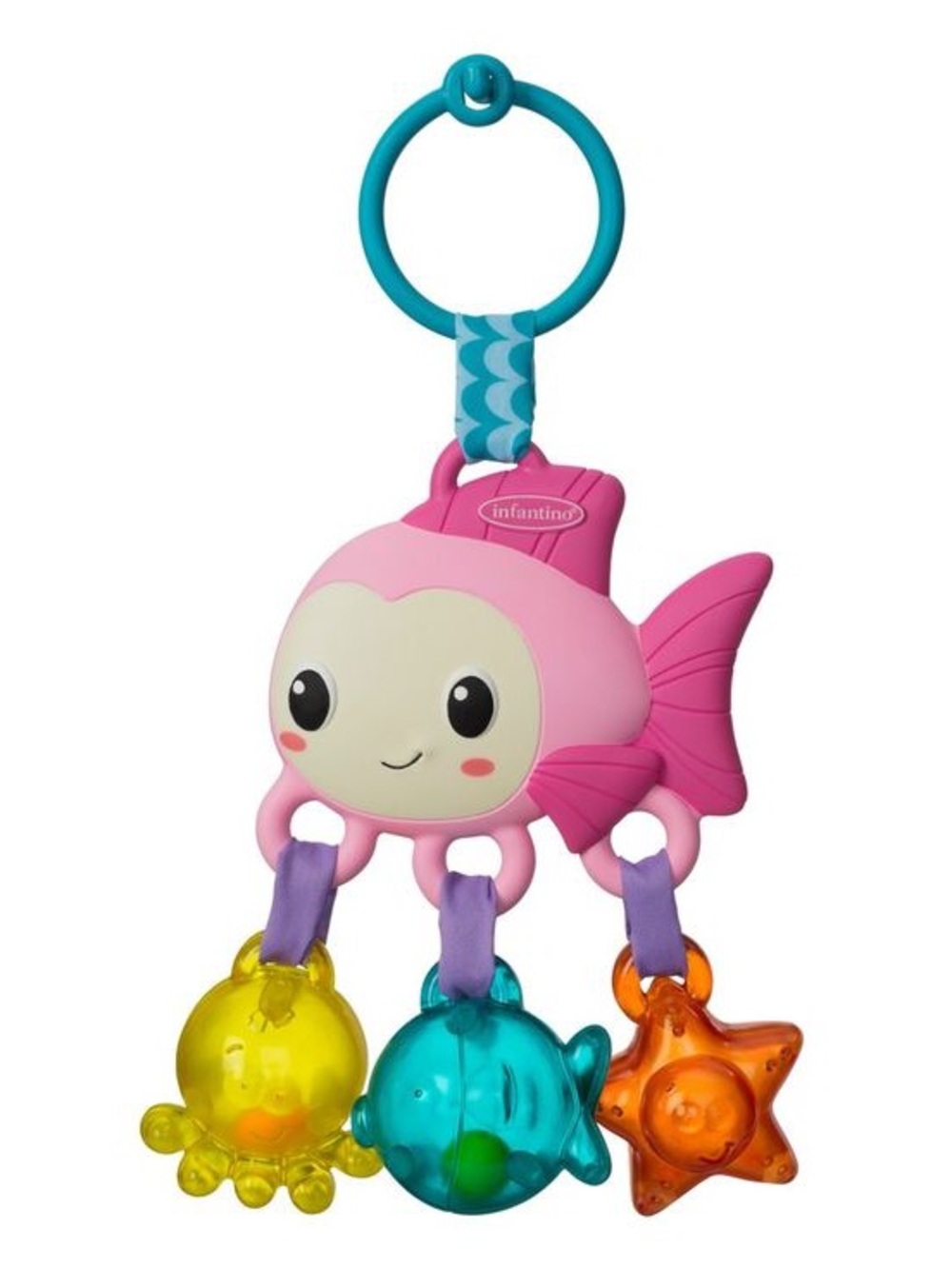 🐠🐙Infantino Pink Fish Rattle🐙🐠 – Sea Charms ✨ NWT 🆕
